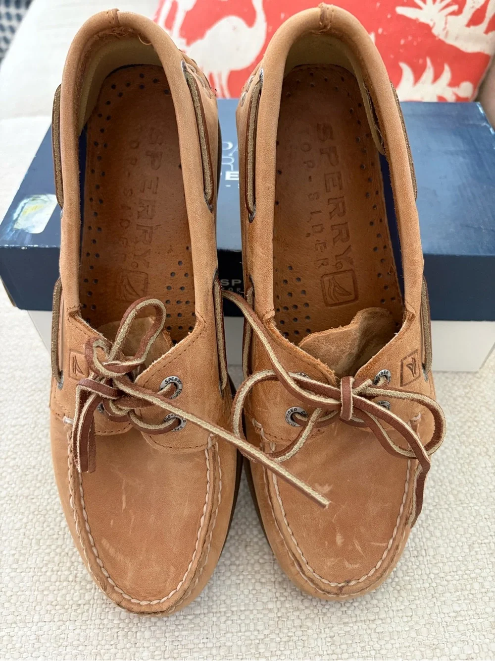 Sperry Men's Tan Leather Classic Boat Shoes size 8
